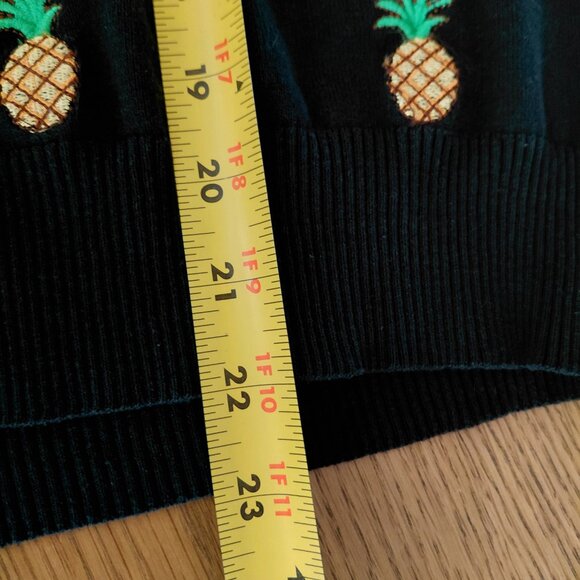 SML Design Silk Pineapple Black Cardigan Sweater Large - Picture 5 of 5